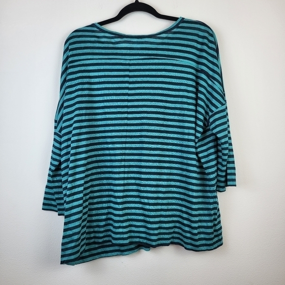 Nordstrom Signature 100% Linen Striped top tee Size XL NWT - Picture 2 of 6
